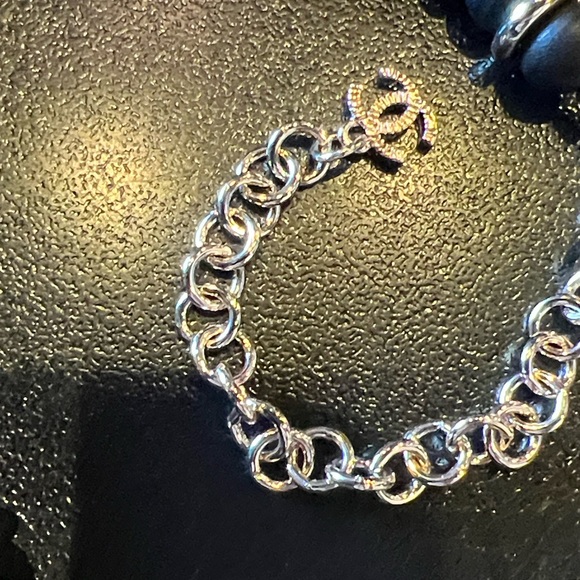 CHANEL Midnight Black Beaded Necklace with Silver Emblem - Picture 9 of 16